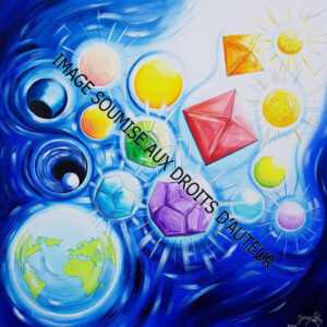 PEINTURE SUR TOILE ELEMENT-ETHER - 80x80cm
