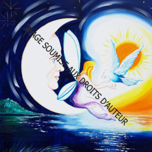 PEINTURE SUR TOILE FEE-A-LA-LUNE - 54x73cm