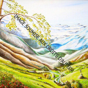 PEINTURE SUR TOILE CIRQUE DE GAVARNIE - 46x61cm
