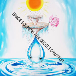 PEINTURE SUR TOILE GOUTTE-D'EAU - 65x81cm