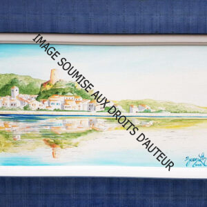 PEINTURE SUR TOILE GRUISSAN-ET-LA-TOUR - 43x62cm