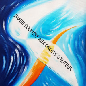 PEINTURE SUR TOILE OISEAU-ABSTRAIT - 46x61cm