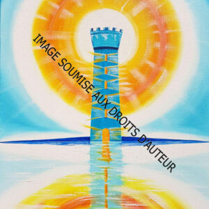 PEINTURE SUR TOILE TOUR-DE-LUMIERE - 46x61cm