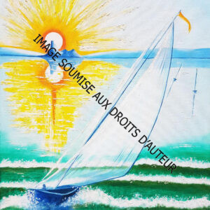 PEINTURE VOILIER GRUISSAN - 50x61cm