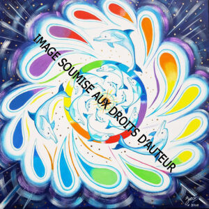 PEINTURE SUR TOILE VORTEX-DAUPHINS - 60x60 cm